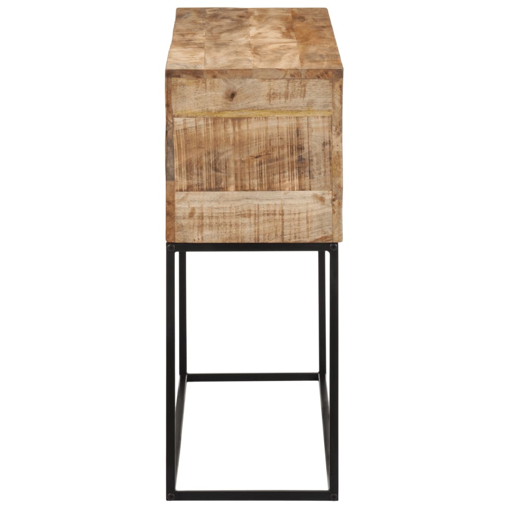 Wandtafel 110x30x75 cm massief ruw mangohout en ijzer is nu te koop bij PeponiXL, paradijselijk wonen!