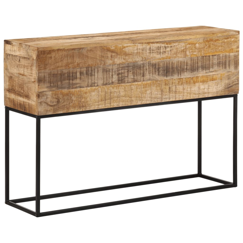 Wandtafel 110x30x75 cm massief ruw mangohout en ijzer is nu te koop bij PeponiXL, paradijselijk wonen!