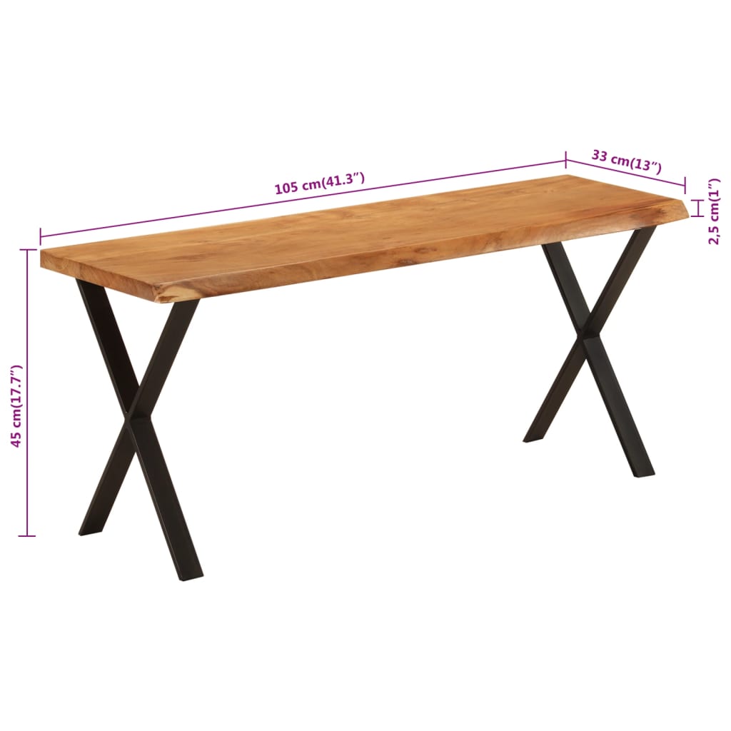Bankje met natuurlijke rand 105 cm massief acaciahout is nu te koop bij PeponiXL, paradijselijk wonen!