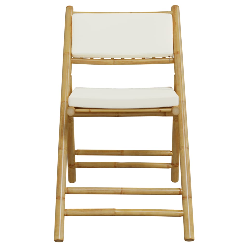 Bistrostoelen 6 st inklapbaar met kussens bamboe crèmewit is nu te koop bij PeponiXL, paradijselijk wonen!