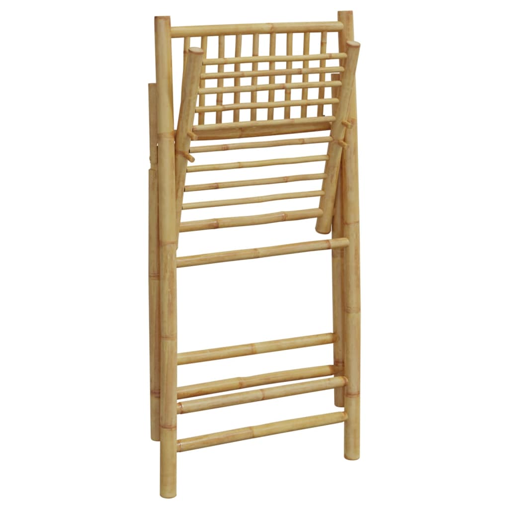 Bistroset 4 st inklapbaar met kussens bamboe donkergrijs is nu te koop bij PeponiXL, paradijselijk wonen!
