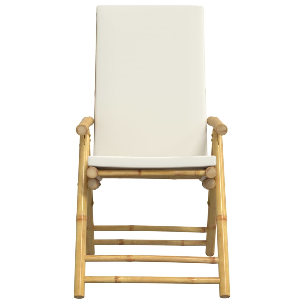 3-delige Bistroset inklapbaar met kussens bamboe crèmewit is nu te koop bij PeponiXL, paradijselijk wonen!