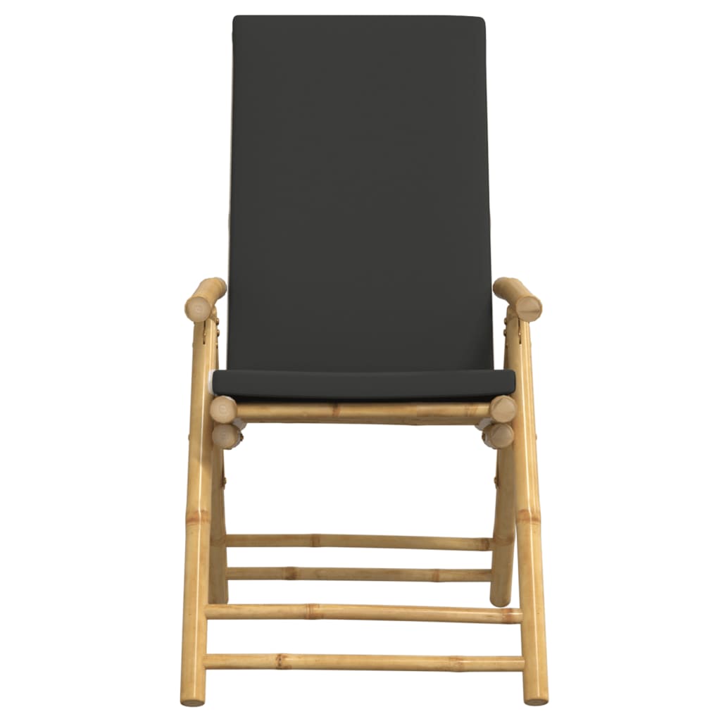 3-delige Bistroset inklapbaar met kussens bamboe donkergrijs is nu te koop bij PeponiXL, paradijselijk wonen!