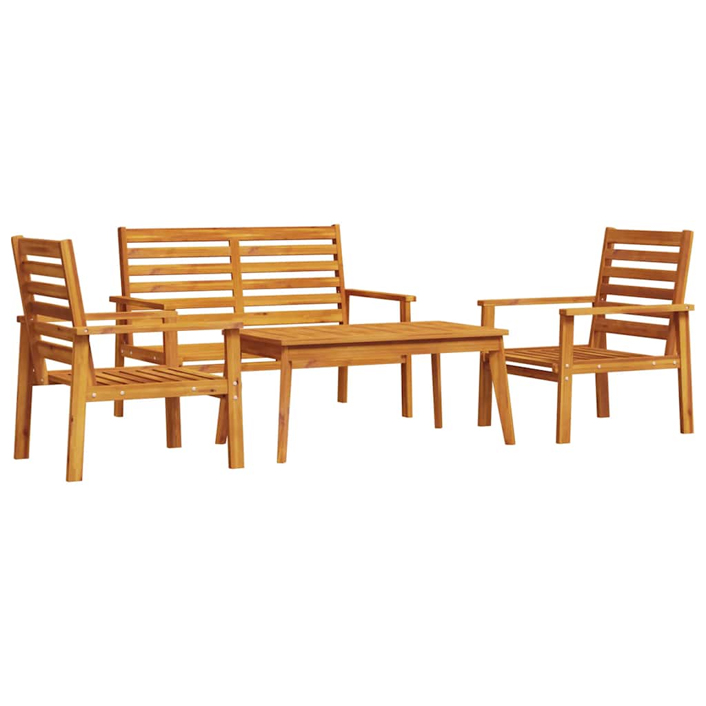 4-delige Loungeset massief acaciahout is nu te koop bij PeponiXL, paradijselijk wonen!
