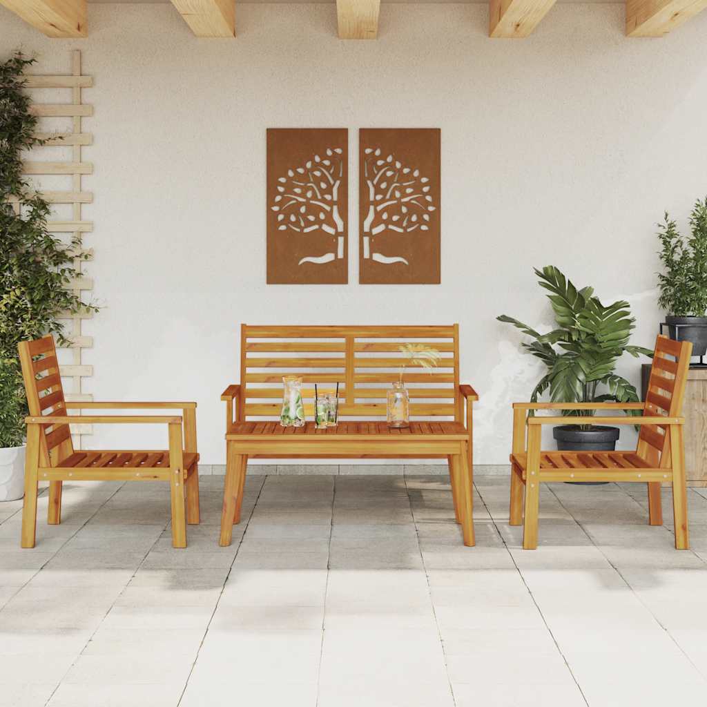 4-delige Loungeset massief acaciahout is nu te koop bij PeponiXL, paradijselijk wonen!