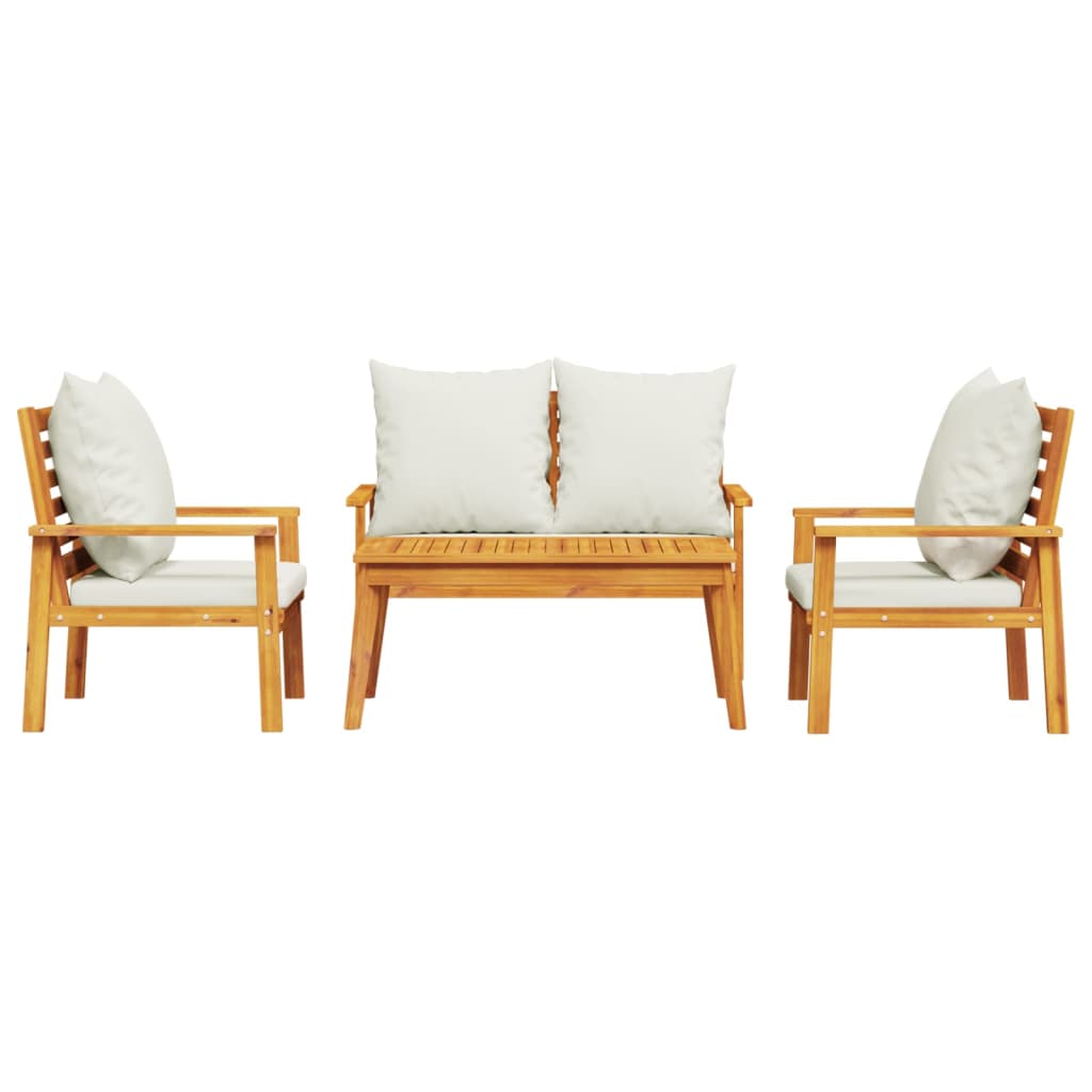 4-delige Loungeset met kussens massief acaciahout is nu te koop bij PeponiXL, paradijselijk wonen!