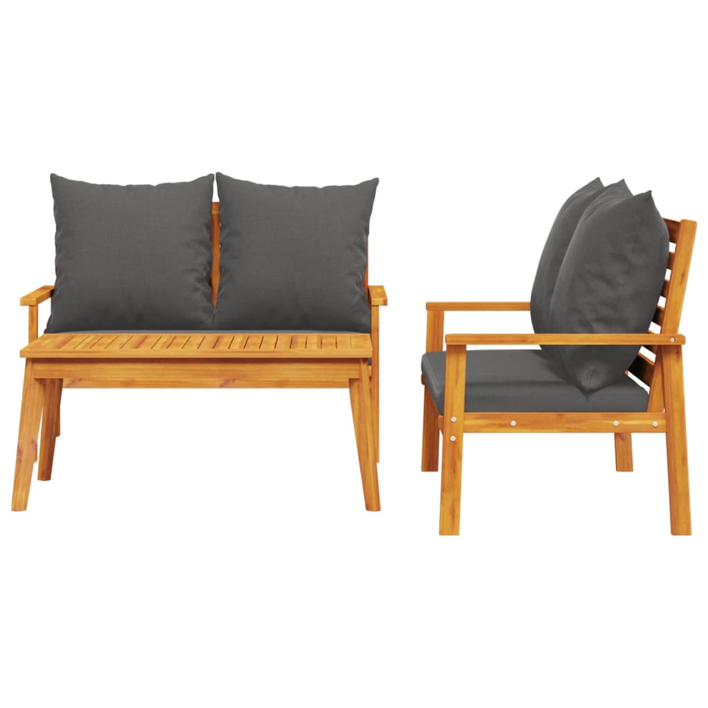 3-delige Loungeset met kussens massief acaciahout is nu te koop bij PeponiXL, paradijselijk wonen!