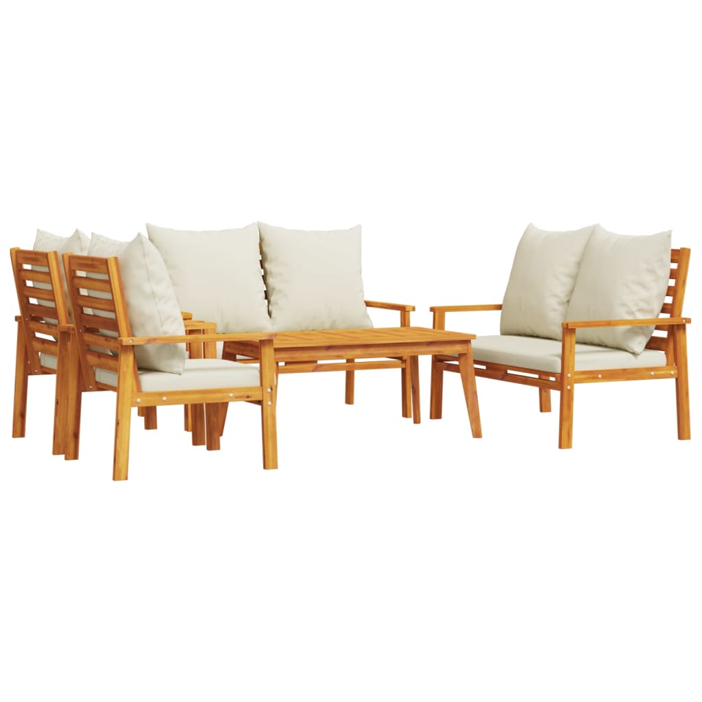 5-delige Loungeset met kussens massief acaciahout is nu te koop bij PeponiXL, paradijselijk wonen!