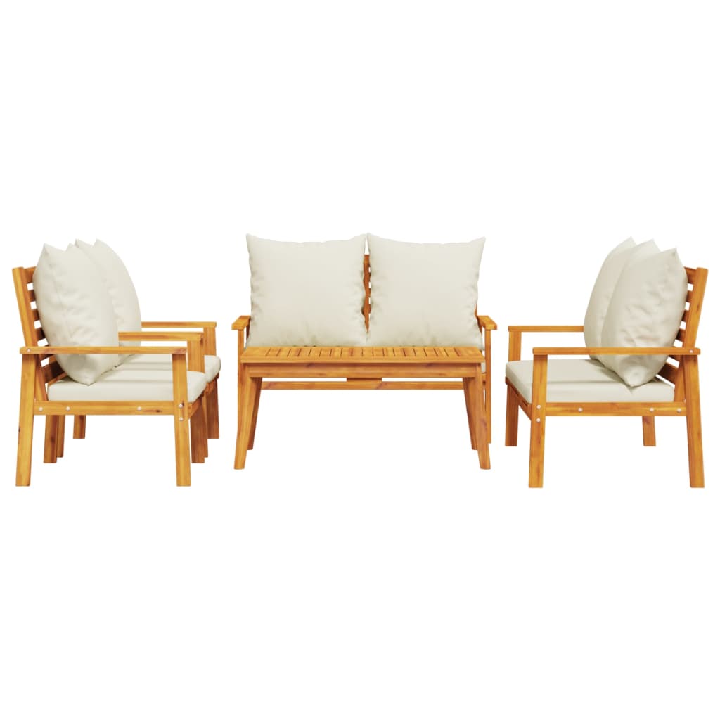 5-delige Loungeset met kussens massief acaciahout is nu te koop bij PeponiXL, paradijselijk wonen!