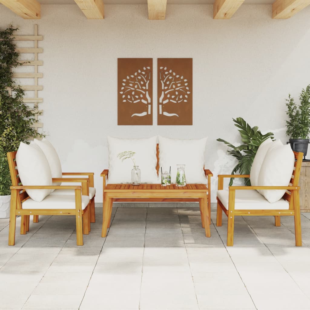 5-delige Loungeset met kussens massief acaciahout is nu te koop bij PeponiXL, paradijselijk wonen!
