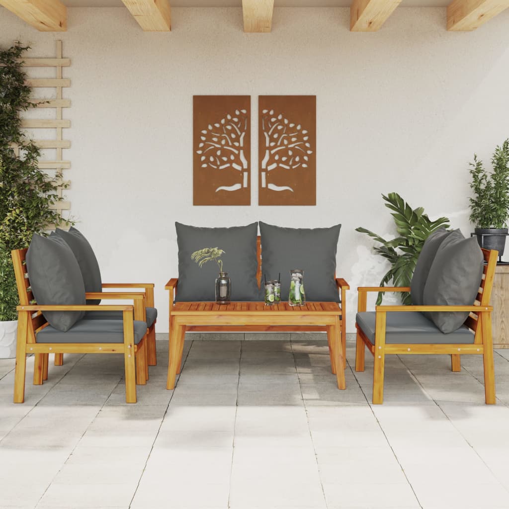 5-delige Loungeset met kussens massief acaciahout is nu te koop bij PeponiXL, paradijselijk wonen!