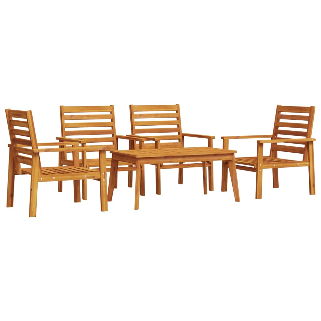 5-delige Loungeset massief acaciahout is nu te koop bij PeponiXL, paradijselijk wonen!