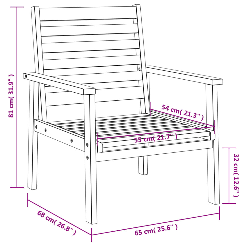 5-delige Loungeset massief acaciahout is nu te koop bij PeponiXL, paradijselijk wonen!