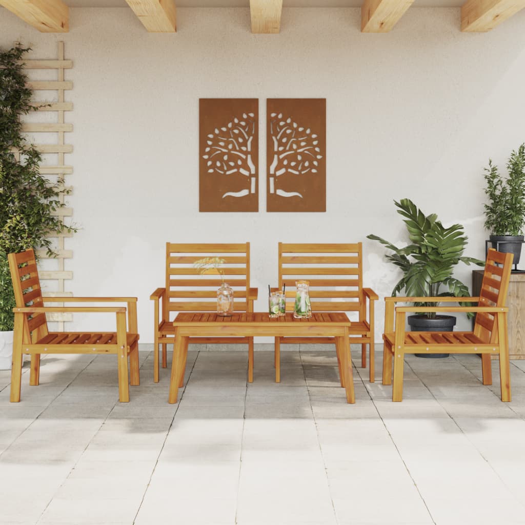 5-delige Loungeset massief acaciahout is nu te koop bij PeponiXL, paradijselijk wonen!