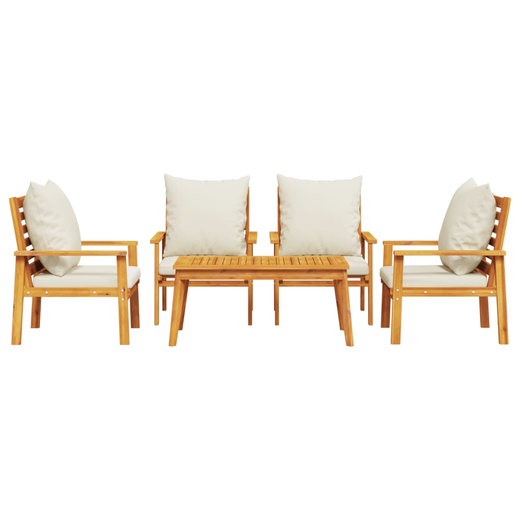 5-delige Loungeset met kussens massief acaciahout is nu te koop bij PeponiXL, paradijselijk wonen!