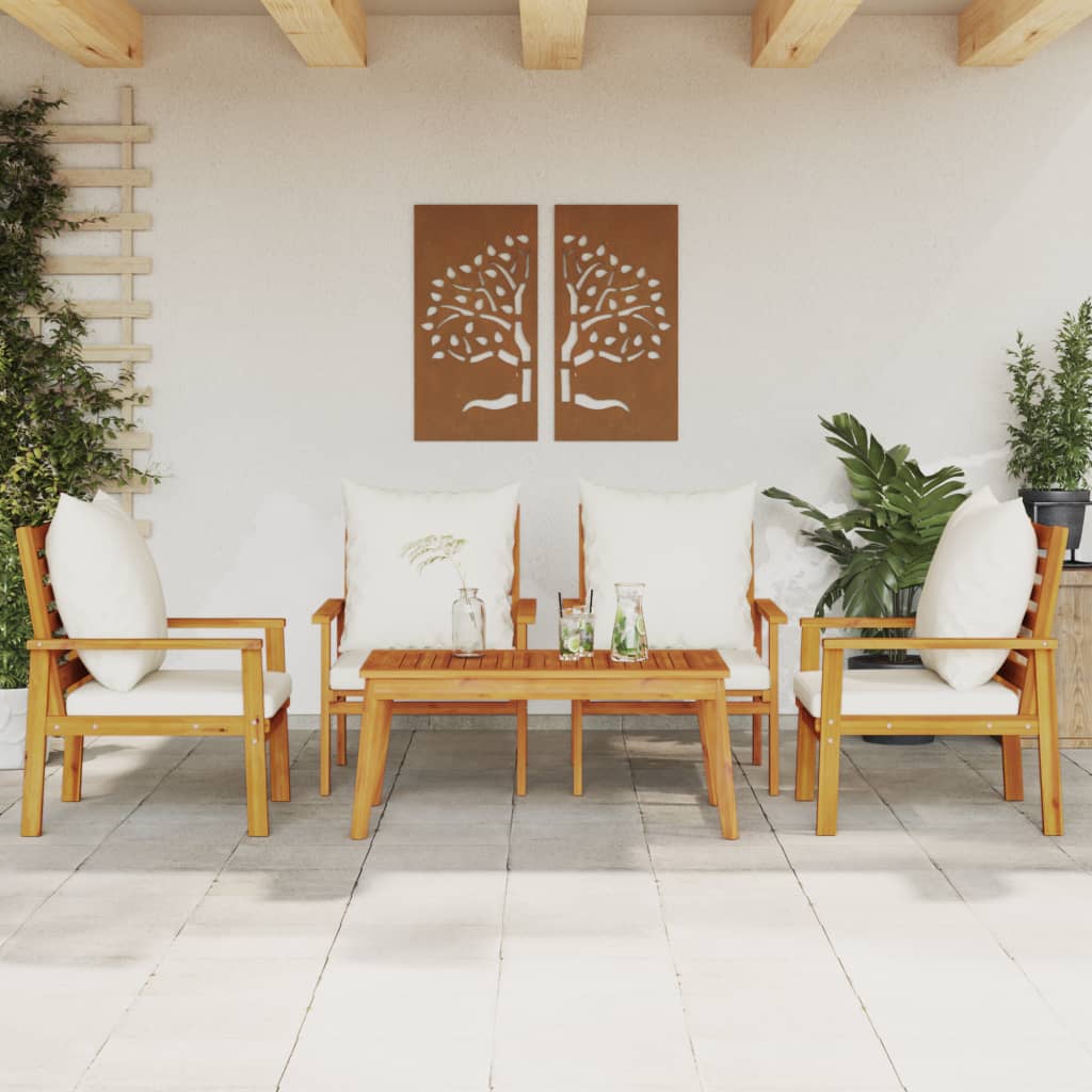 5-delige Loungeset met kussens massief acaciahout is nu te koop bij PeponiXL, paradijselijk wonen!