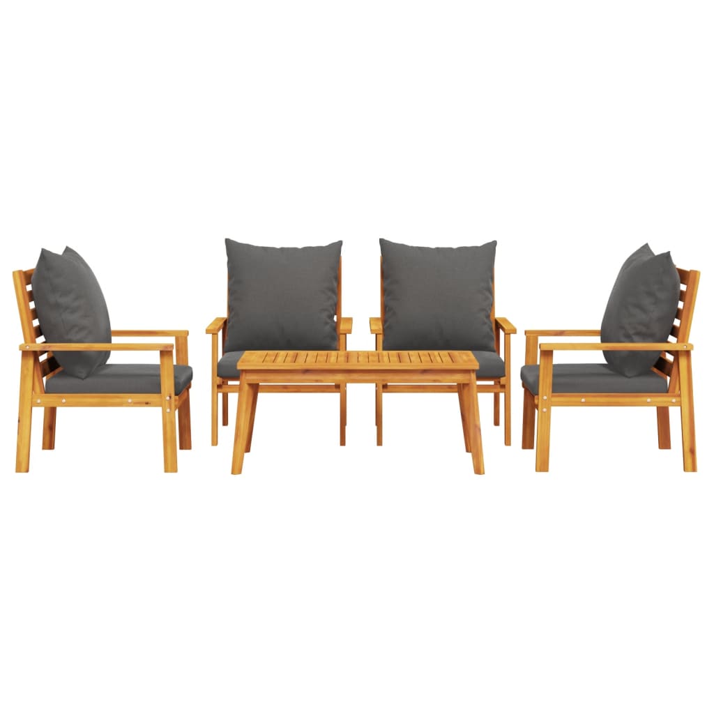 5-delige Loungeset met kussens massief acaciahout is nu te koop bij PeponiXL, paradijselijk wonen!