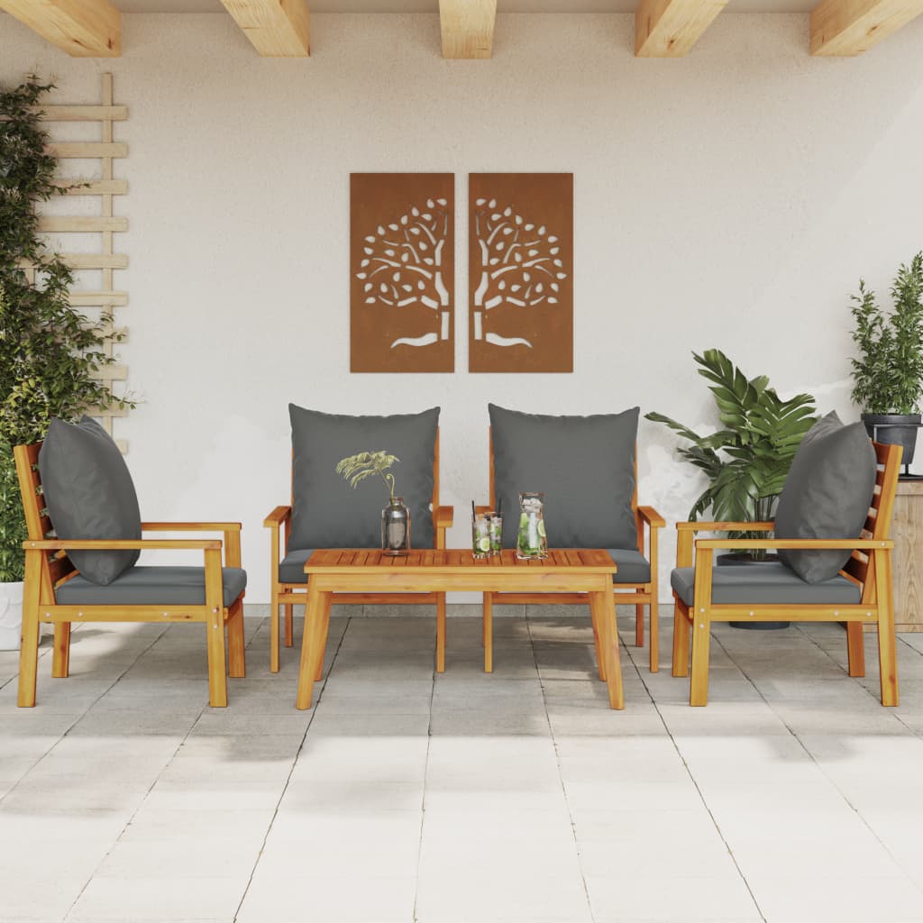 5-delige Loungeset met kussens massief acaciahout is nu te koop bij PeponiXL, paradijselijk wonen!
