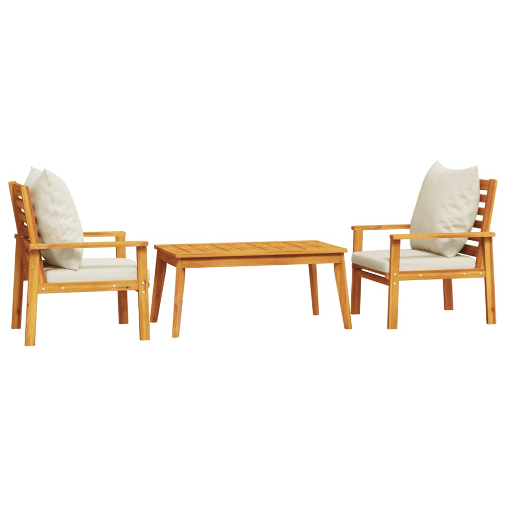 3-delige Loungeset met kussens massief acaciahout is nu te koop bij PeponiXL, paradijselijk wonen!