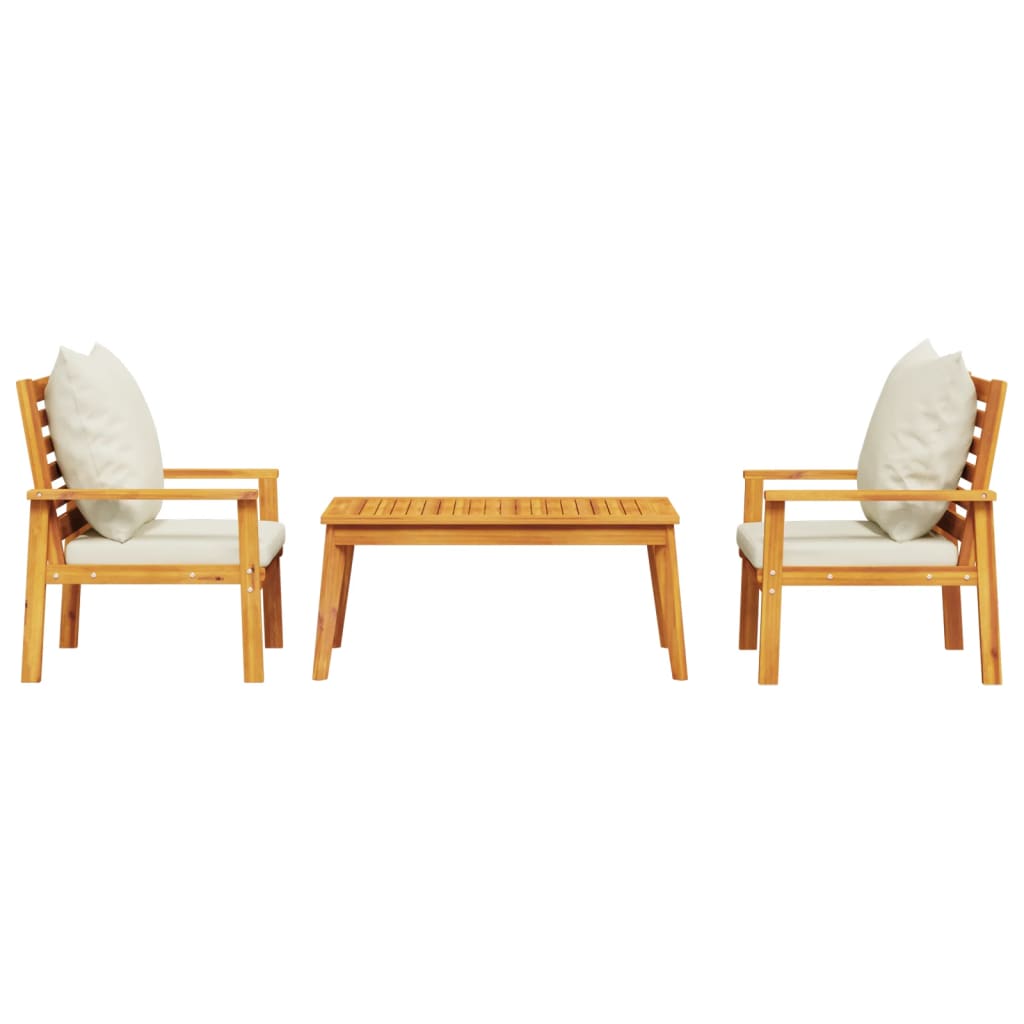 3-delige Loungeset met kussens massief acaciahout is nu te koop bij PeponiXL, paradijselijk wonen!