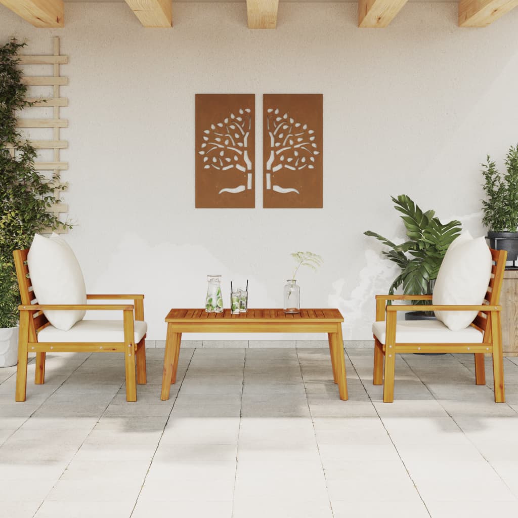 3-delige Loungeset met kussens massief acaciahout is nu te koop bij PeponiXL, paradijselijk wonen!