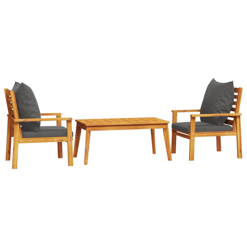 3-delige Loungeset met kussens massief acaciahout is nu te koop bij PeponiXL, paradijselijk wonen!
