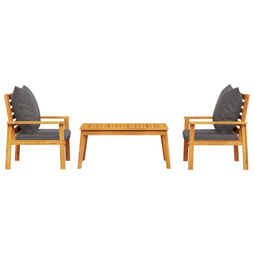 3-delige Loungeset met kussens massief acaciahout is nu te koop bij PeponiXL, paradijselijk wonen!