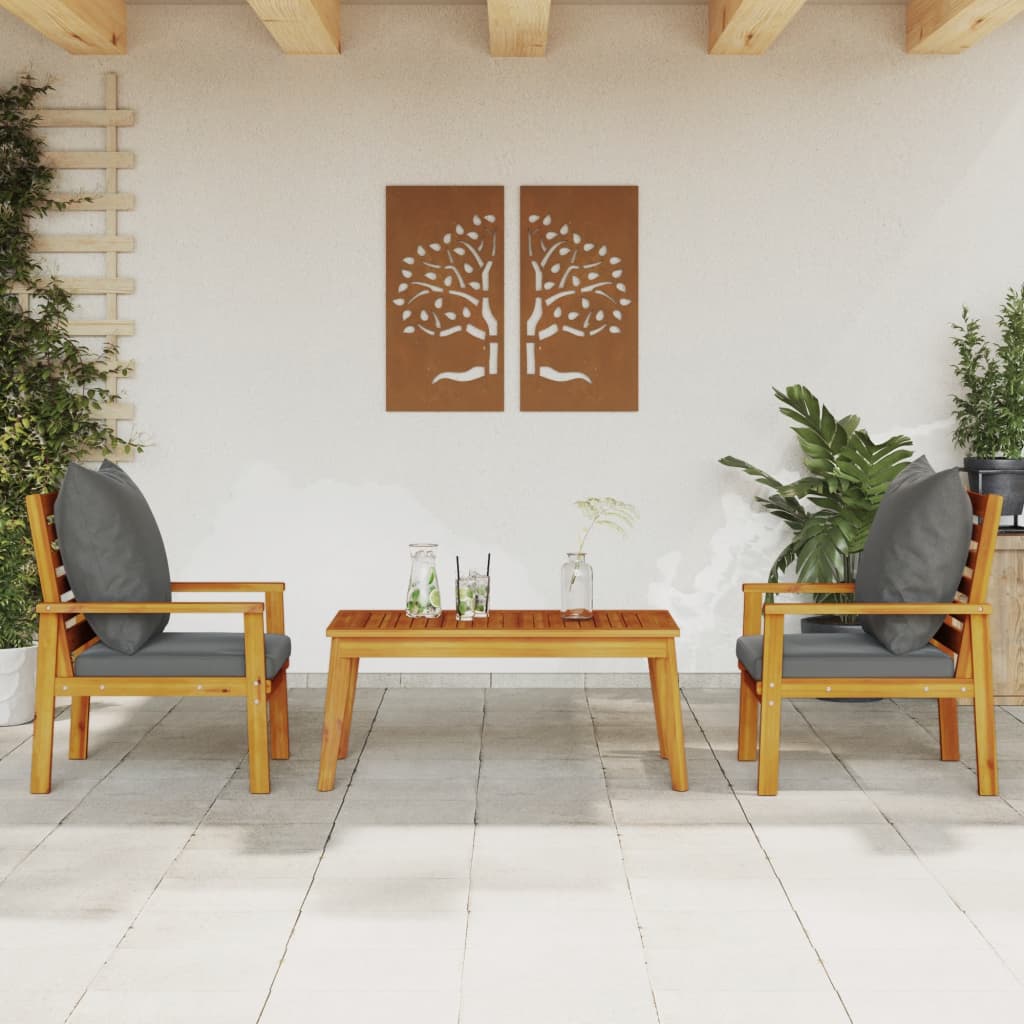 3-delige Loungeset met kussens massief acaciahout is nu te koop bij PeponiXL, paradijselijk wonen!