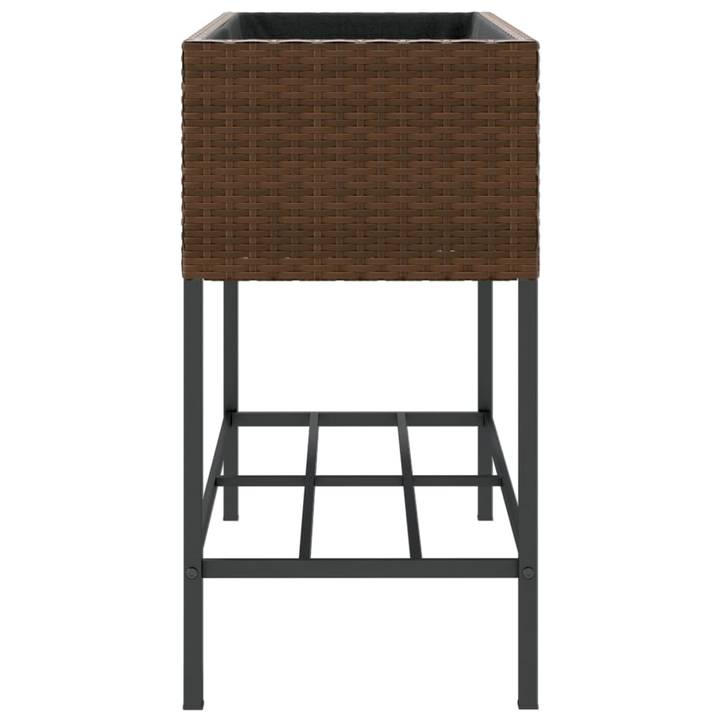 Plantenbakken met schap 2 st 90x40x75 poly rattan bruin is nu te koop bij PeponiXL, paradijselijk wonen!