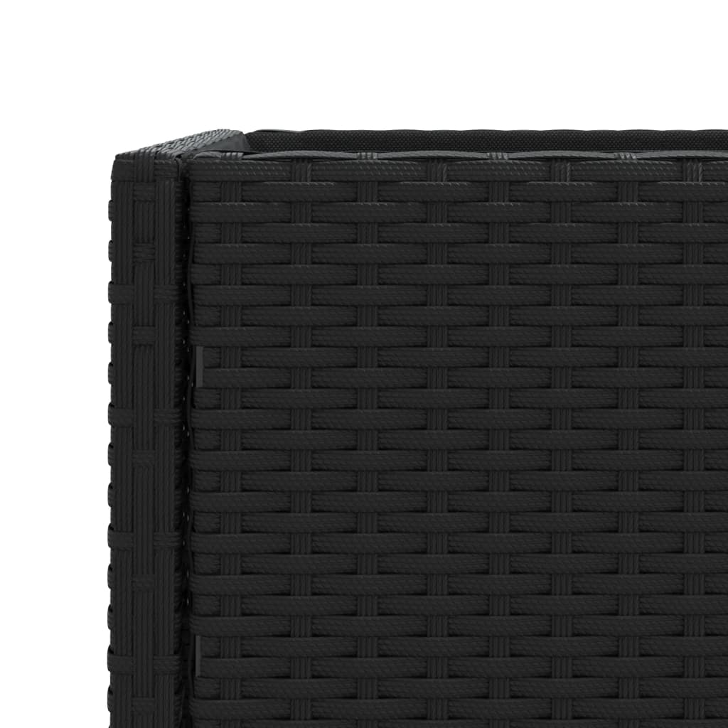 Plantenbakken met schap 2 st 70x28x70 poly rattan zwart is nu te koop bij PeponiXL, paradijselijk wonen!