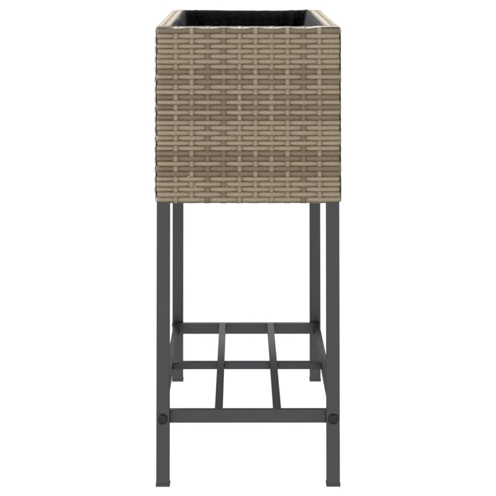 Plantenbakken met schap 2 st 70x28x70 poly rattan grijs is nu te koop bij PeponiXL, paradijselijk wonen!