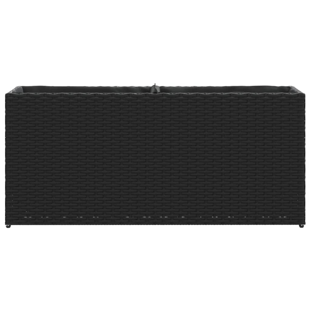 Plantenbakken met 2 potten 2 st 90x20x40 cm poly rattan zwart is nu te koop bij PeponiXL, paradijselijk wonen!