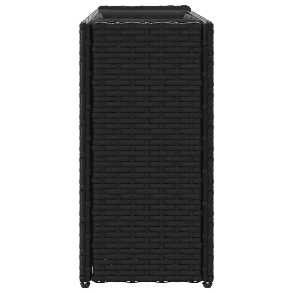 Plantenbakken met 2 potten 2 st 90x20x40 cm poly rattan zwart is nu te koop bij PeponiXL, paradijselijk wonen!