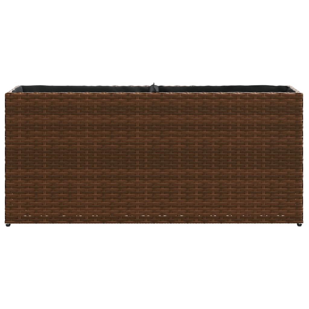 Plantenbakken met 2 potten 2 st 90x20x40 cm poly rattan bruin is nu te koop bij PeponiXL, paradijselijk wonen!