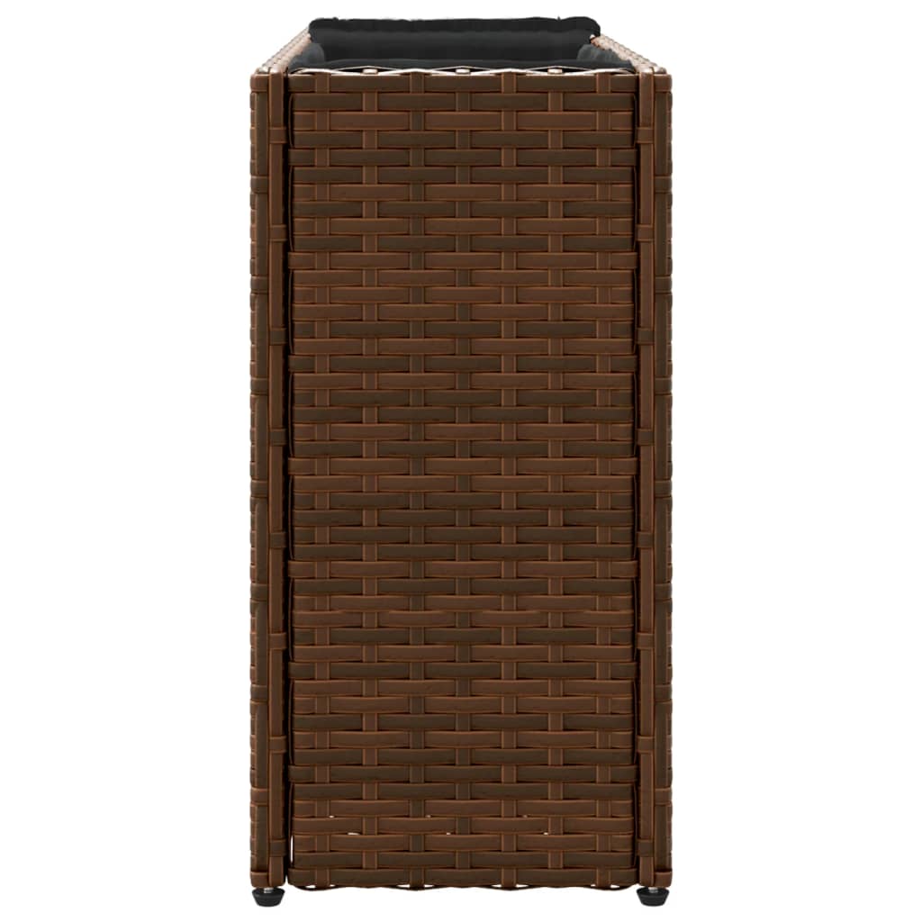 Plantenbakken met 2 potten 2 st 90x20x40 cm poly rattan bruin is nu te koop bij PeponiXL, paradijselijk wonen!