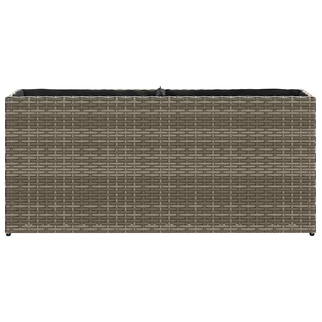 Plantenbakken met 2 potten 2 st 90x20x40 cm poly rattan grijs is nu te koop bij PeponiXL, paradijselijk wonen!