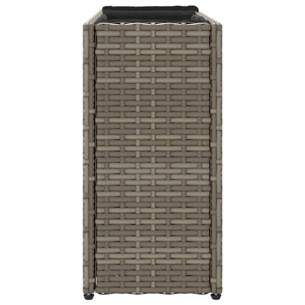 Plantenbakken met 2 potten 2 st 90x20x40 cm poly rattan grijs is nu te koop bij PeponiXL, paradijselijk wonen!