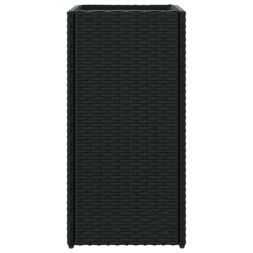 Plantenbakken 2 st 30x30x60 cm poly rattan zwart is nu te koop bij PeponiXL, paradijselijk wonen!