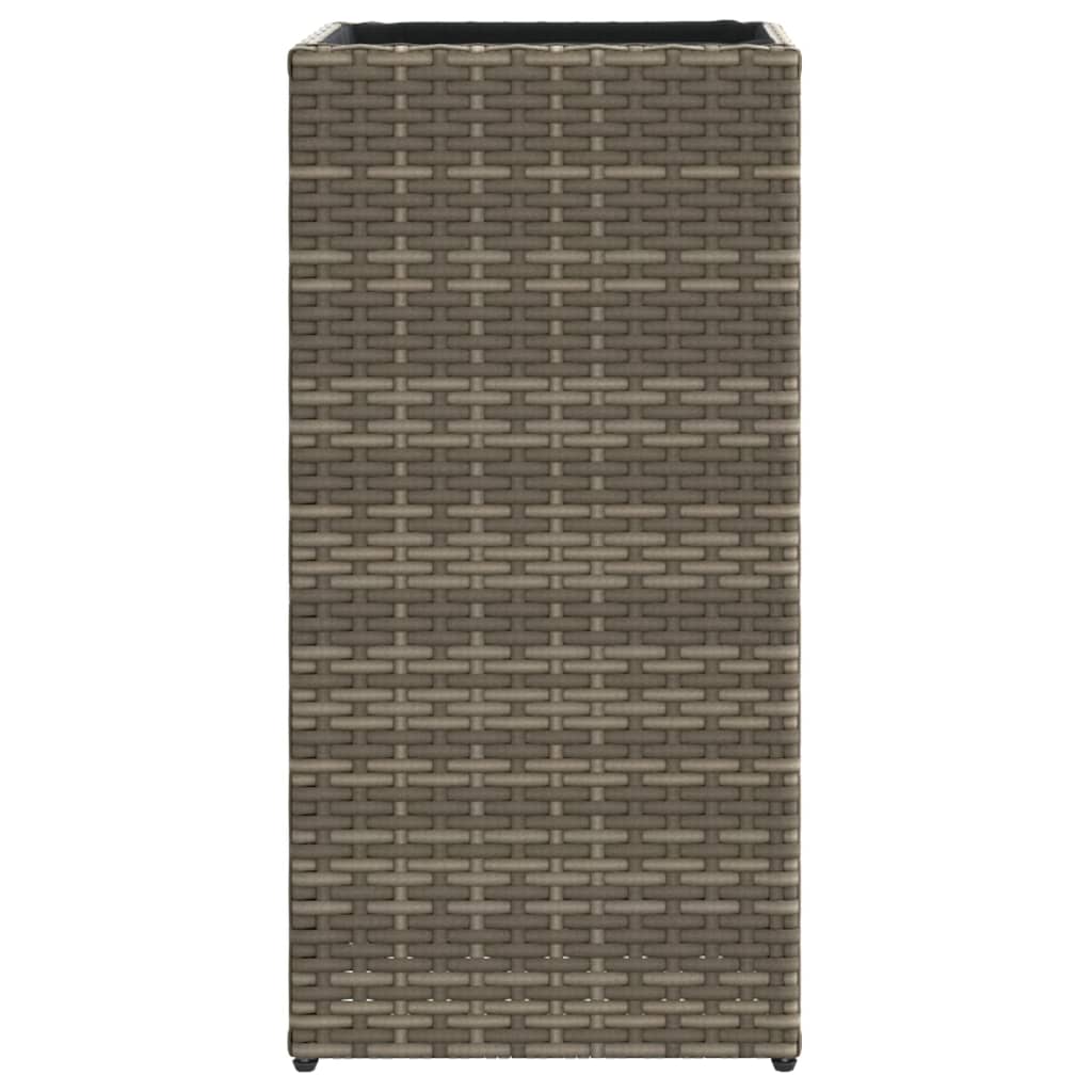 Plantenbakken 2 st 30x30x60 cm poly rattan grijs is nu te koop bij PeponiXL, paradijselijk wonen!