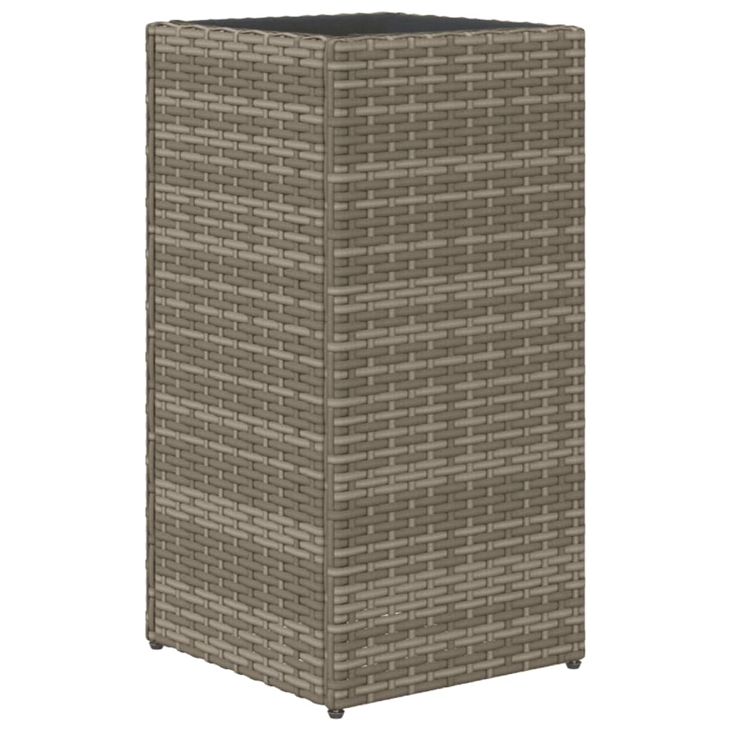 Plantenbakken 2 st 30x30x60 cm poly rattan grijs is nu te koop bij PeponiXL, paradijselijk wonen!