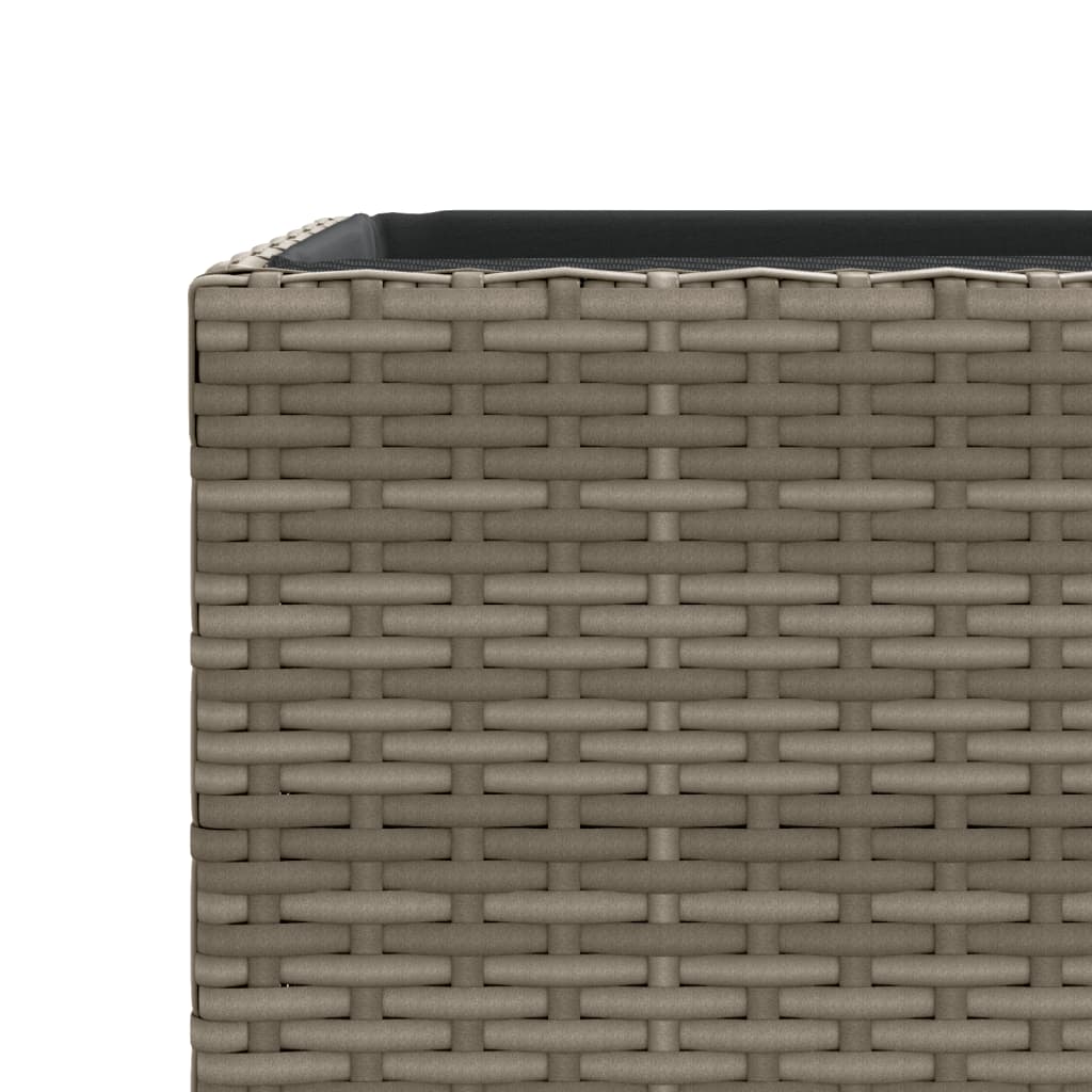 Plantenbakken 2 st 30x30x60 cm poly rattan grijs is nu te koop bij PeponiXL, paradijselijk wonen!