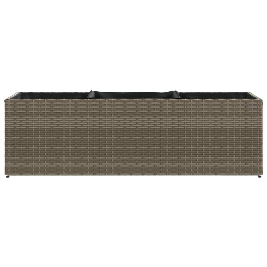 Plantenbakken met 3 potten 2 st 105x30x32 cm poly rattan grijs is nu te koop bij PeponiXL, paradijselijk wonen!