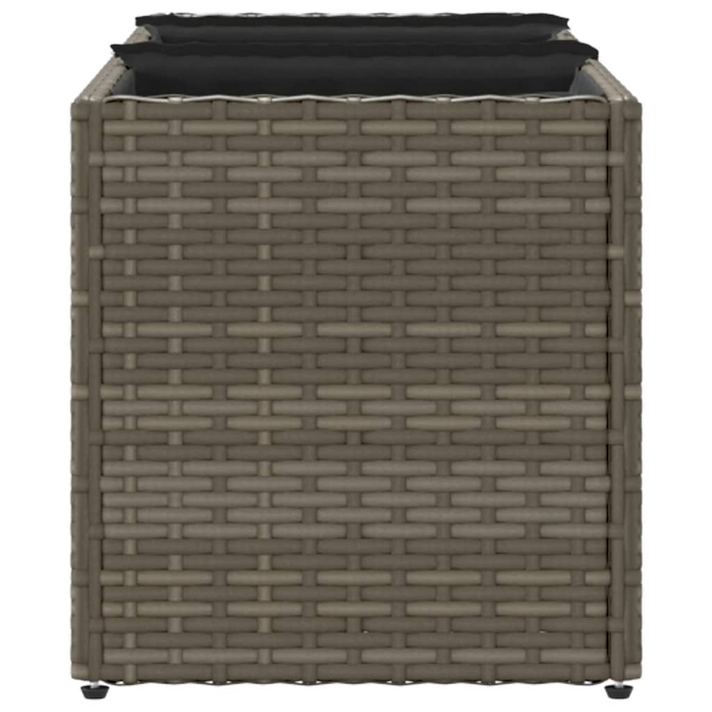 Plantenbakken met 3 potten 2 st 105x30x32 cm poly rattan grijs is nu te koop bij PeponiXL, paradijselijk wonen!