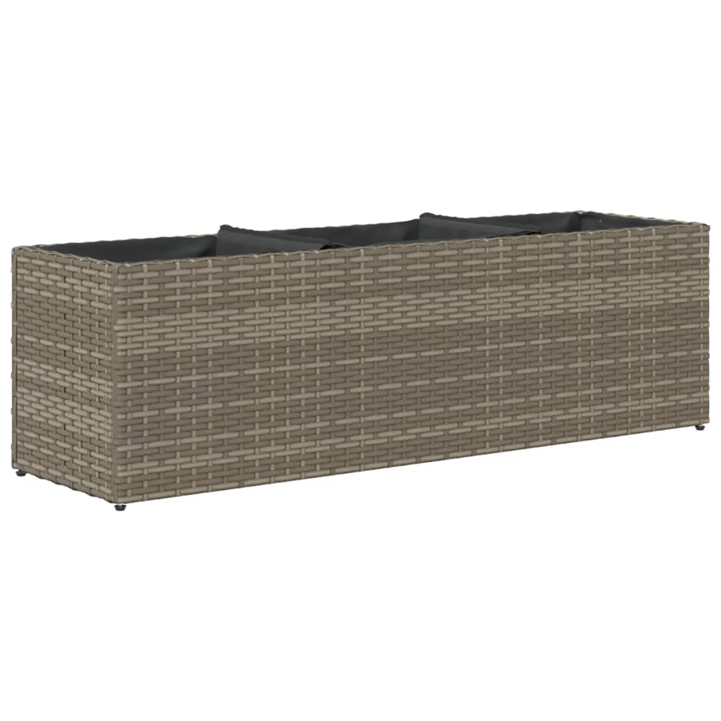 Plantenbakken met 3 potten 2 st 105x30x32 cm poly rattan grijs is nu te koop bij PeponiXL, paradijselijk wonen!