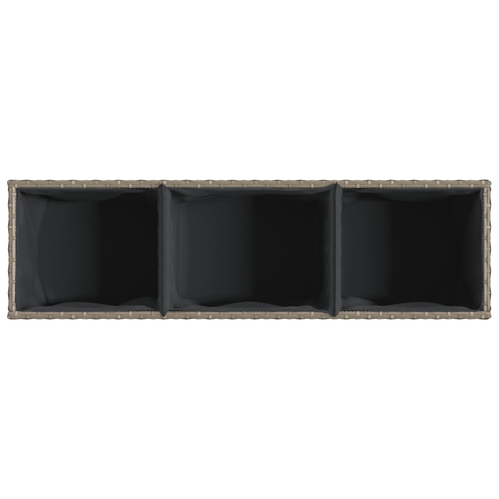 Plantenbakken met 3 potten 2 st 105x30x32 cm poly rattan grijs is nu te koop bij PeponiXL, paradijselijk wonen!