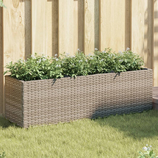 Plantenbakken met 3 potten 2 st 105x30x32 cm poly rattan grijs is nu te koop bij PeponiXL, paradijselijk wonen!