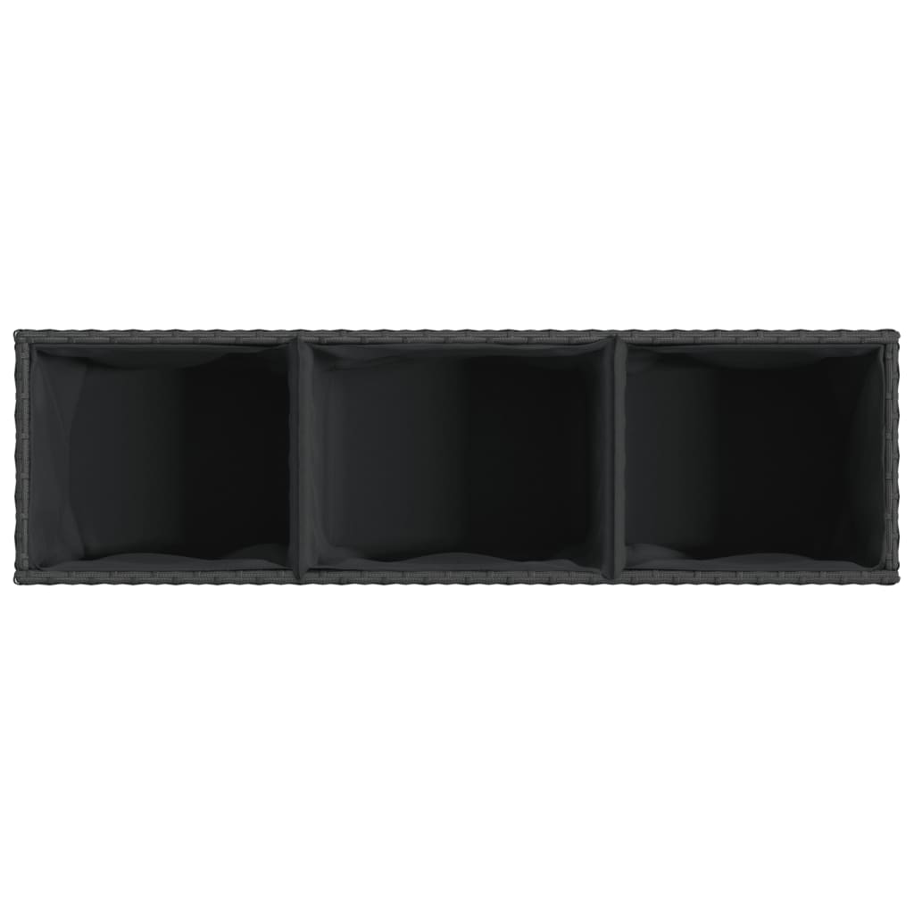 Plantenbakken met wielen 2 st 107x32x38 cm poly rattan zwart is nu te koop bij PeponiXL, paradijselijk wonen!