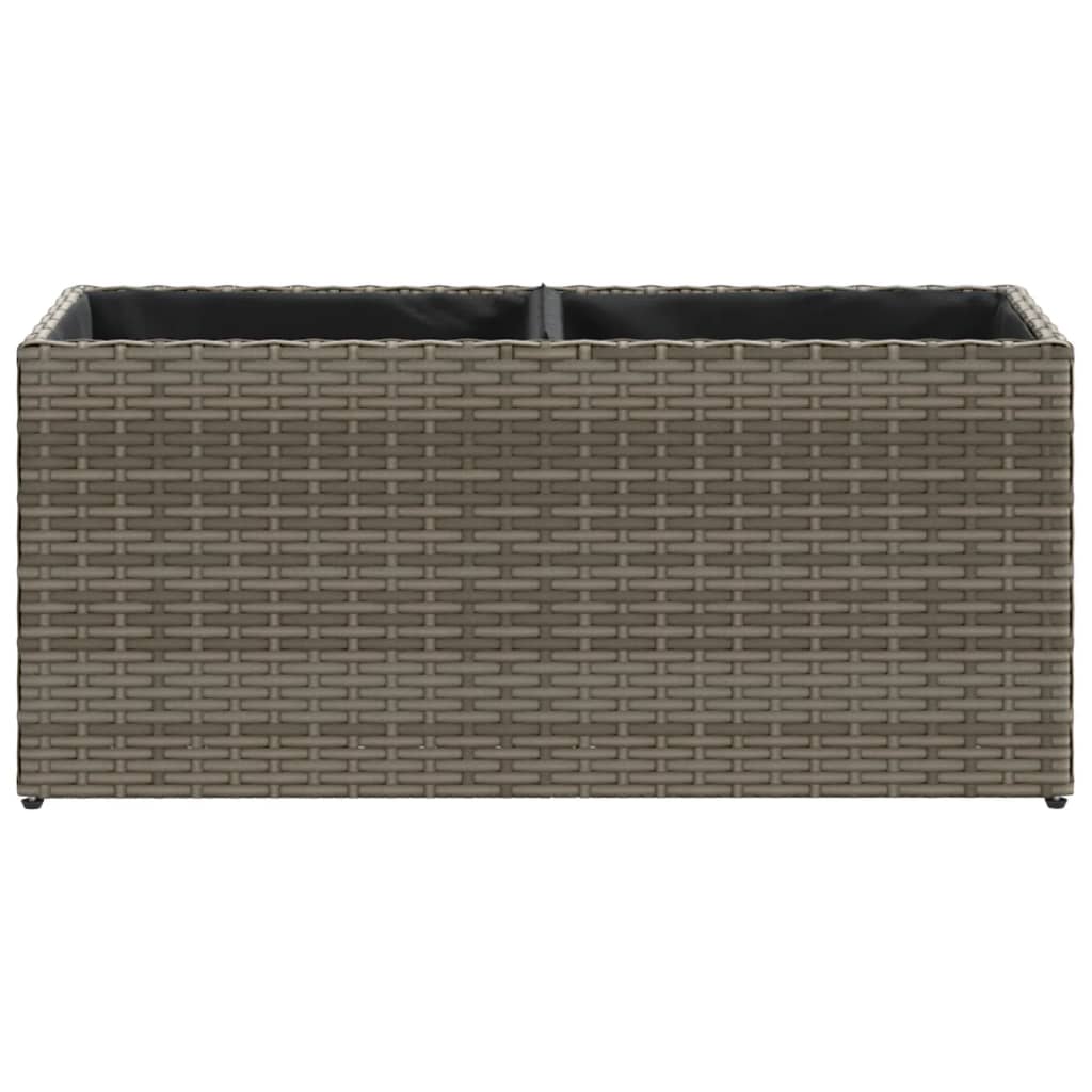 Plantenbakken met 2 potten 2 st 72x30x32 cm poly rattan grijs is nu te koop bij PeponiXL, paradijselijk wonen!