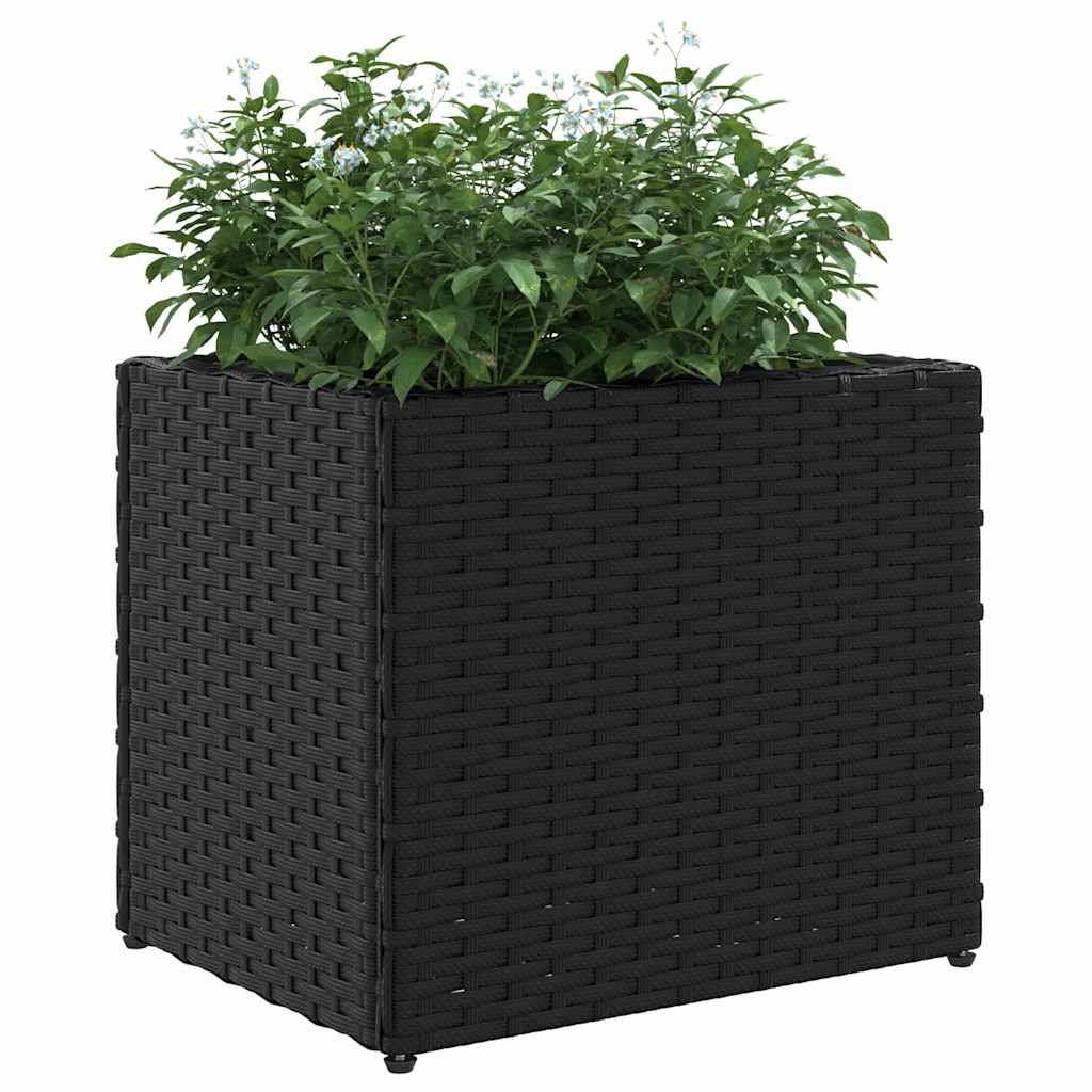 Plantenbakken 2 st 36x30x32 cm poly rattan zwart is nu te koop bij PeponiXL, paradijselijk wonen!