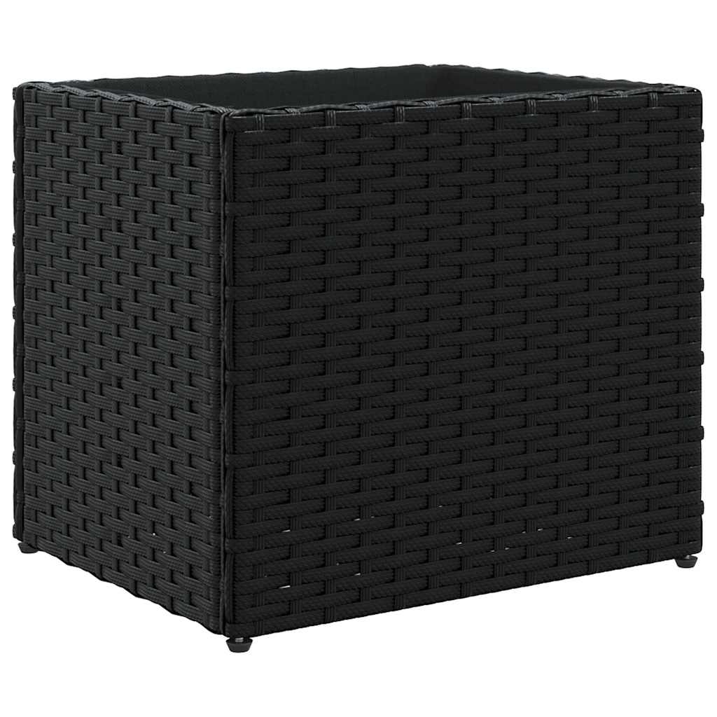 Plantenbakken 2 st 36x30x32 cm poly rattan zwart is nu te koop bij PeponiXL, paradijselijk wonen!